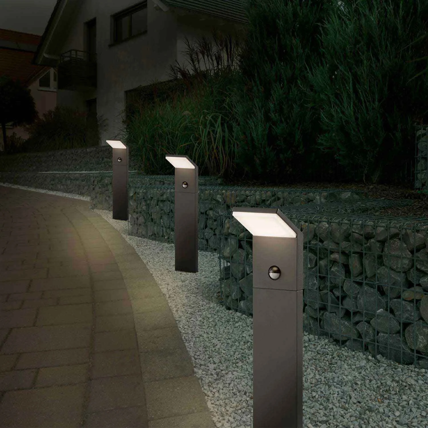 Baliza Exterior Led W K Antracita C Sensor Ip Cm Crocus