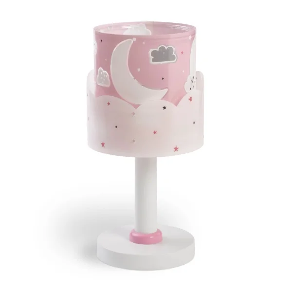 Lámpara de mesa de noche rosa para bebe Moon Dalber