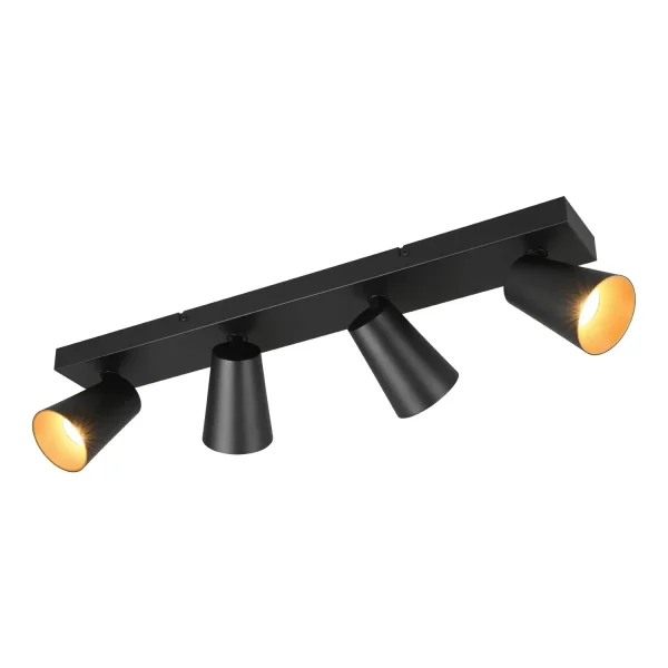 FOCO DE TECHO/PARED 4 LUCES METAL NEGRO GU10 SILVANO