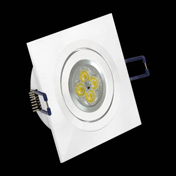 Ojo de Buey LED para empotrar cuadrado color aluminio